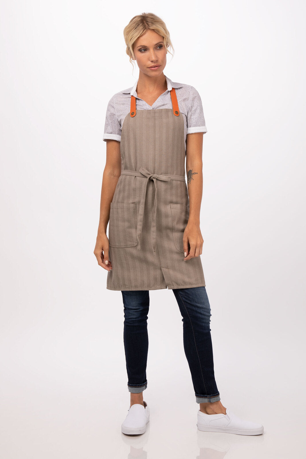 Chef Works Seattle Bib Apron - Taupe