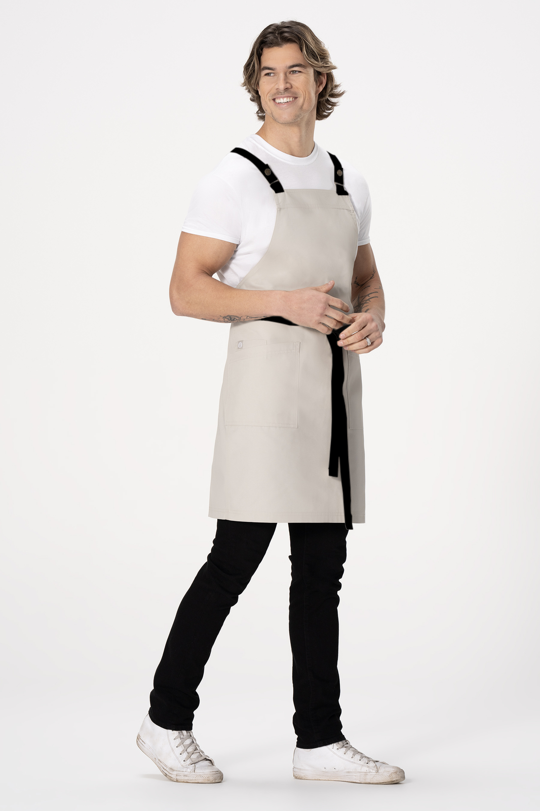 Chef Works Lockharte Cross Back Apron - Ecru
