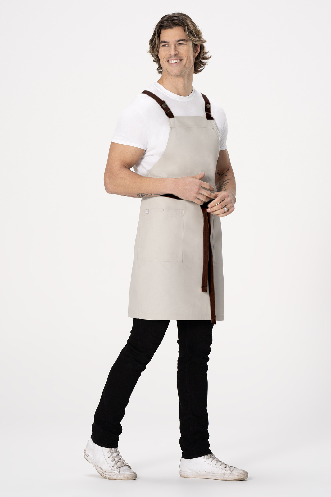 Chef Works Lockharte Cross Back Apron - Ecru