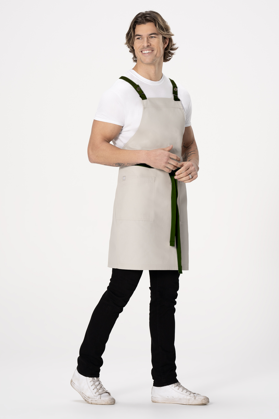 Chef Works Lockharte Cross Back Apron - Ecru