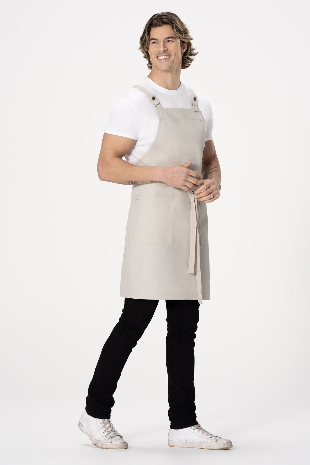 Chef Works Lockharte Cross Back Apron - Ecru