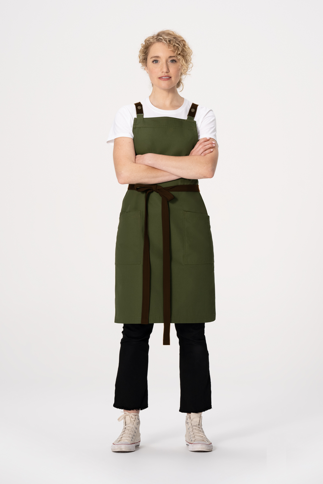 Chef Works Lockharte Cross Back Apron - Military Green
