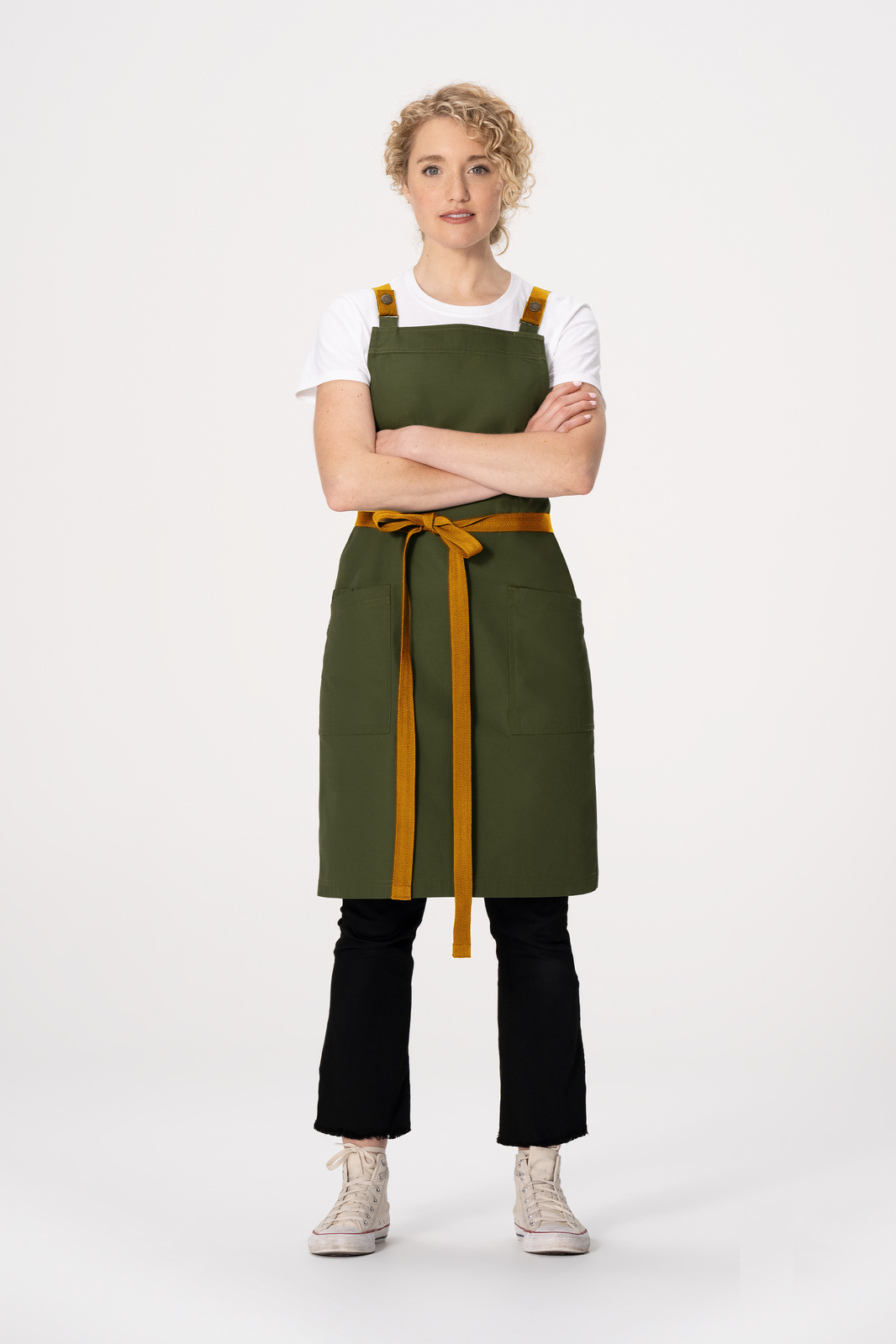 Chef Works Lockharte Cross Back Apron - Military Green