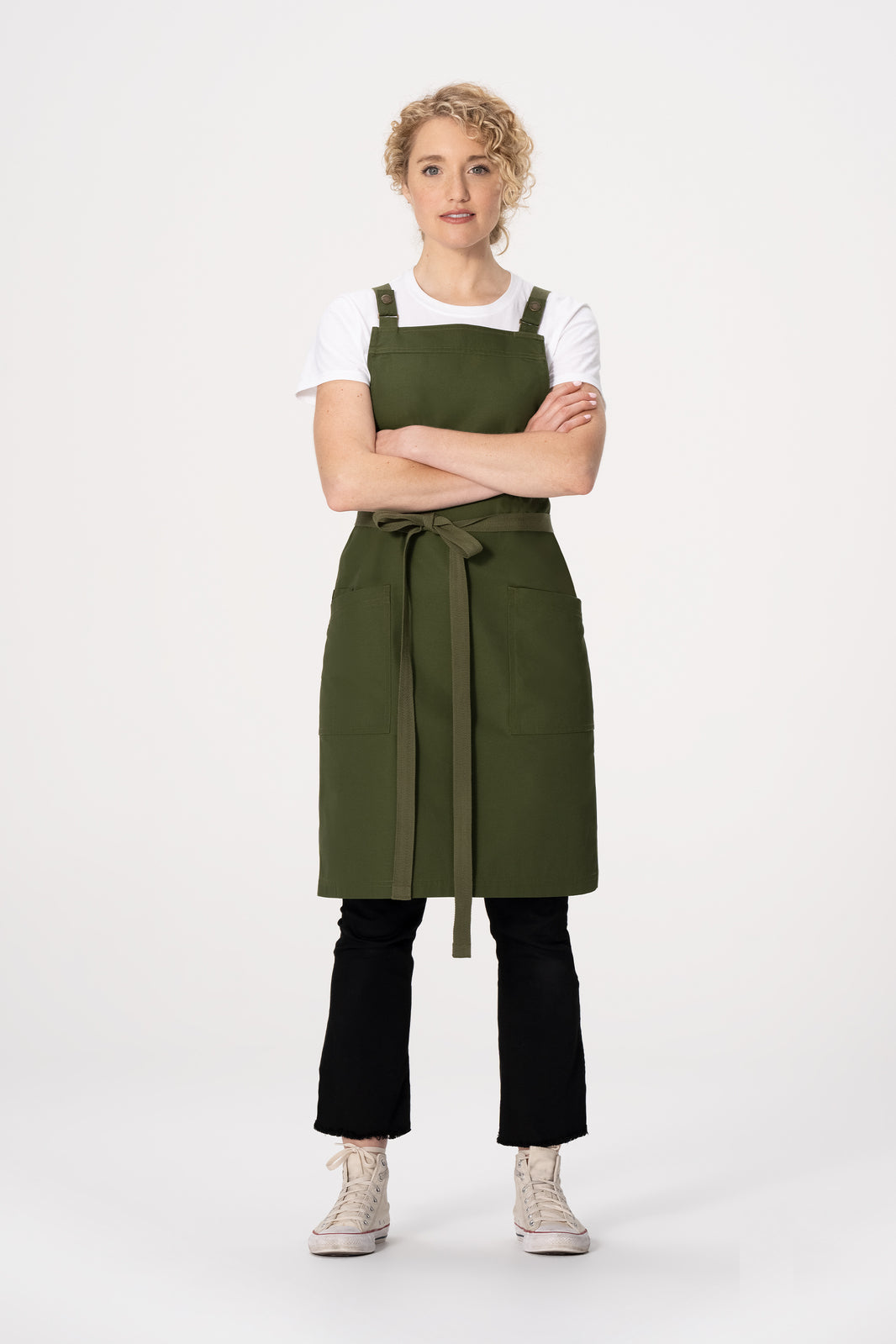 Chef Works Lockharte Cross Back Apron - Military Green