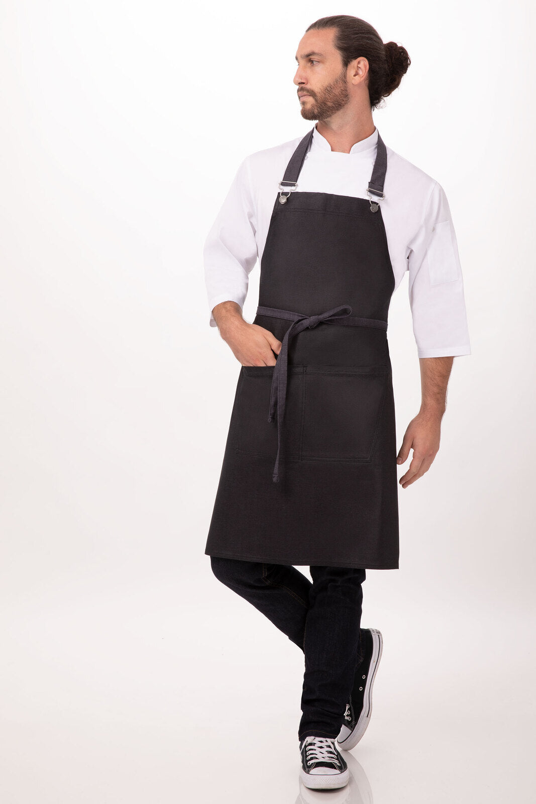 Chef Works Boulder Bib Apron - Purple Black