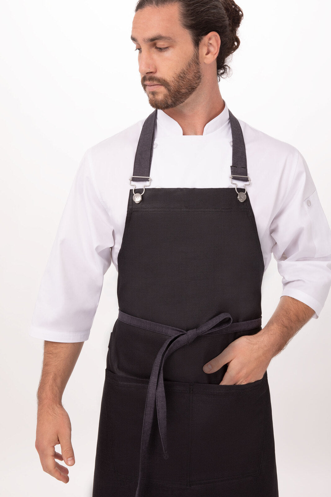 Chef Works Boulder Bib Apron - Purple Black