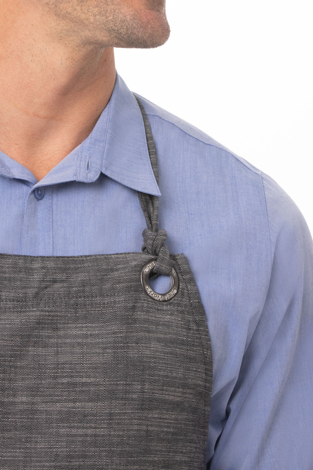 Chef Works Corvallis Bib Apron - Black Steel Grey