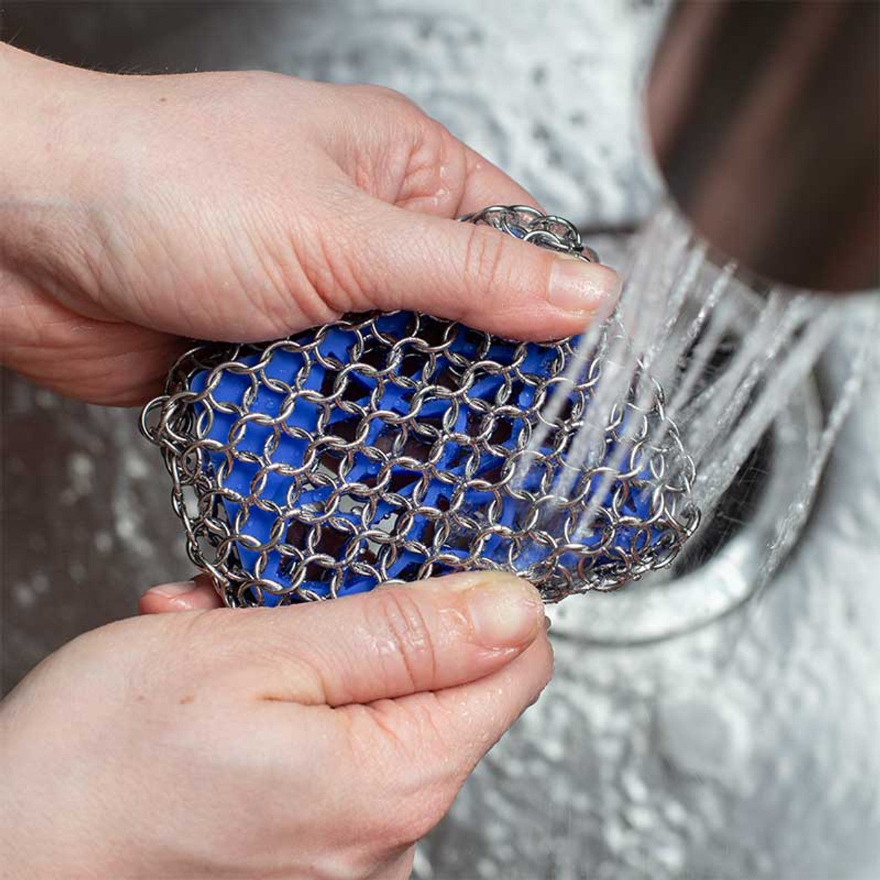 Lodge Blue Square Chainmail Scrubbing Pad