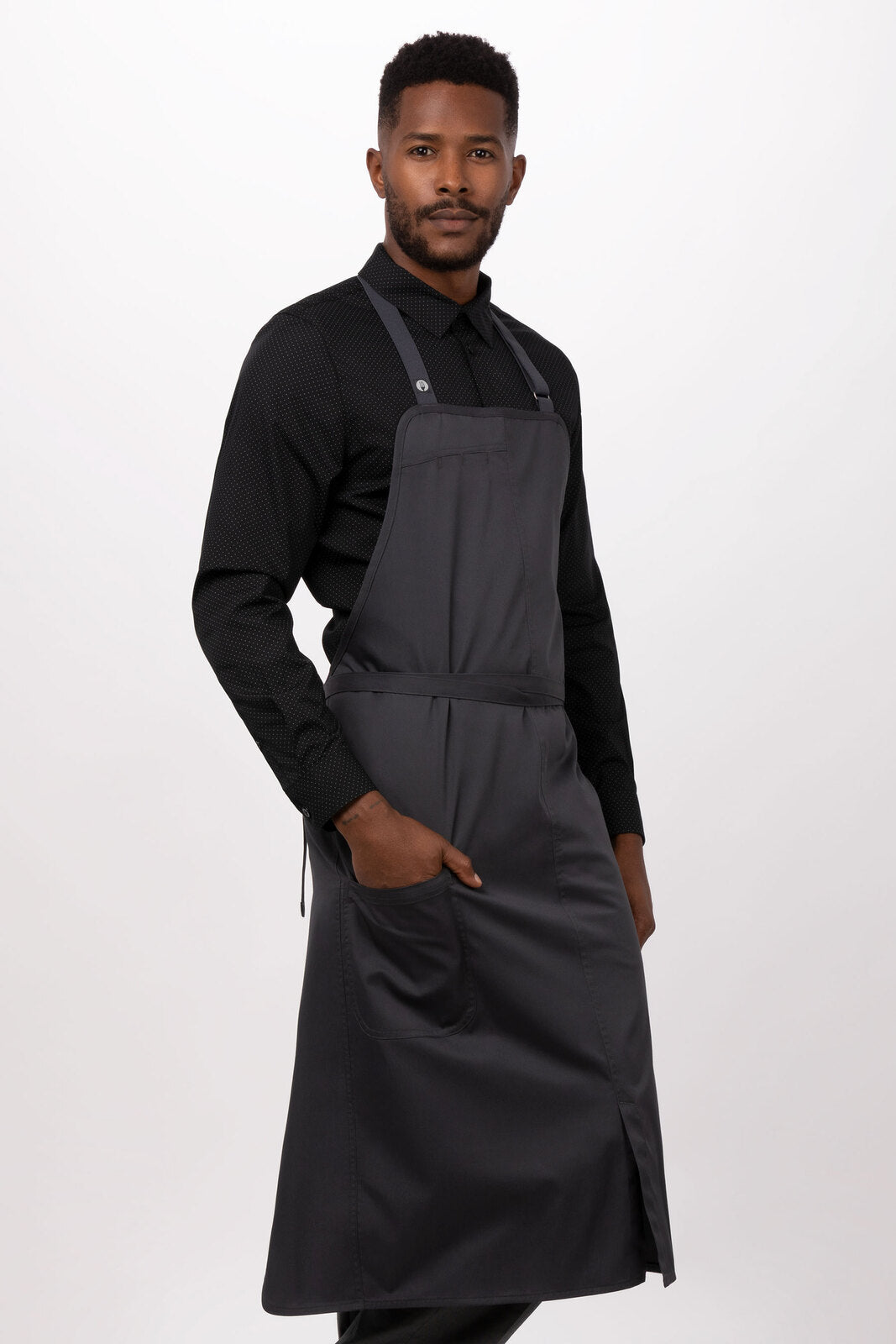 Chef Works Brio Chef Bib Apron - Charcoal