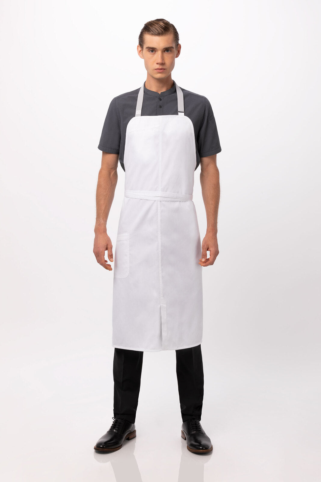 Chef Works Brio Chef Bib Apron - White