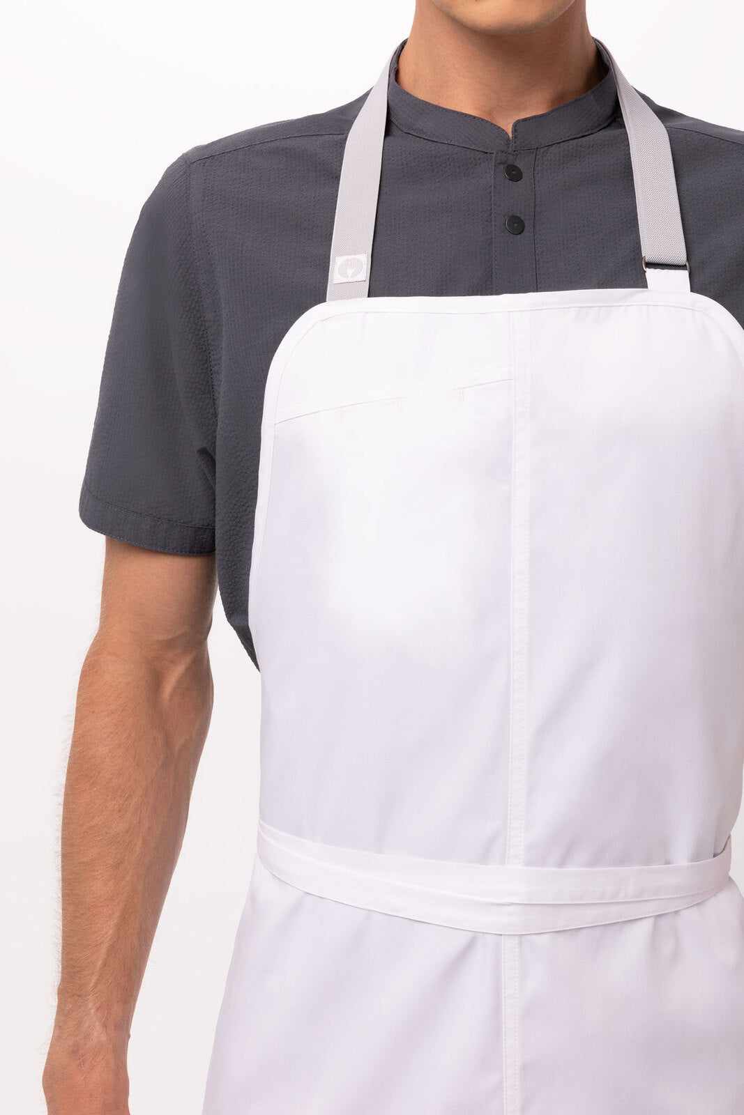 Chef Works Brio Chef Bib Apron - White