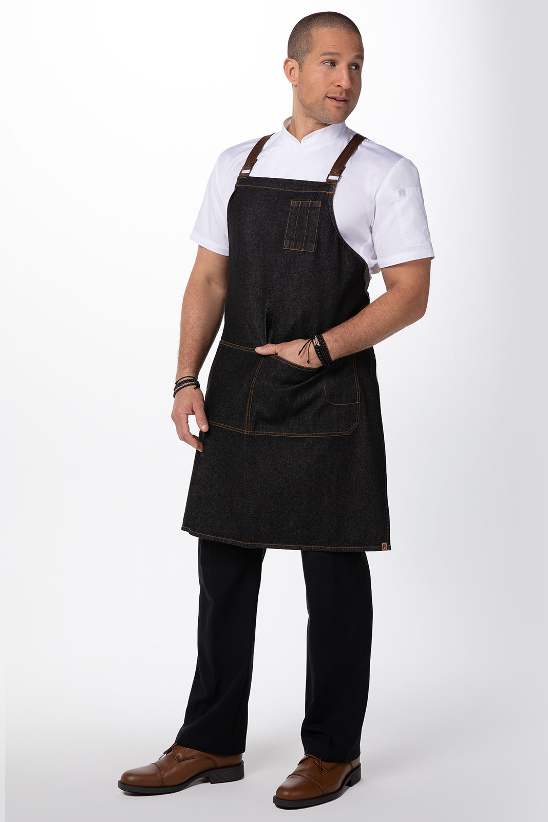 Chef Works Memphis Denim Cross Back Apron - Black