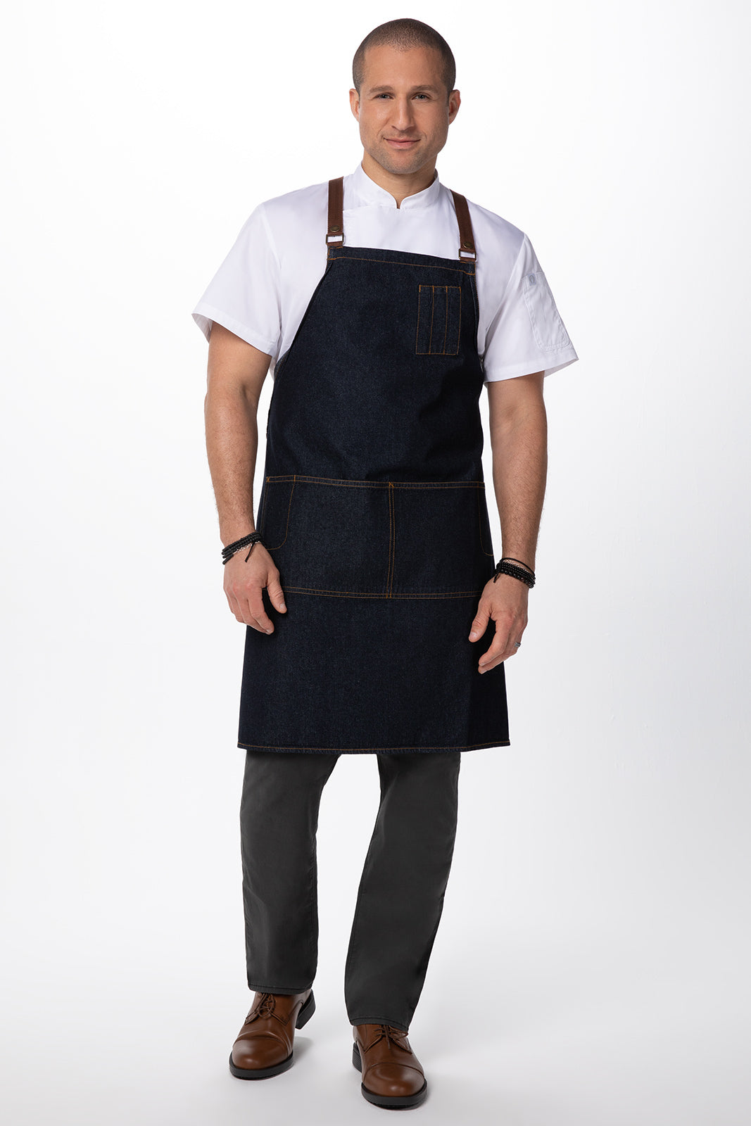 Chef Works Memphis Denim Cross Back Apron - Indigo Blue