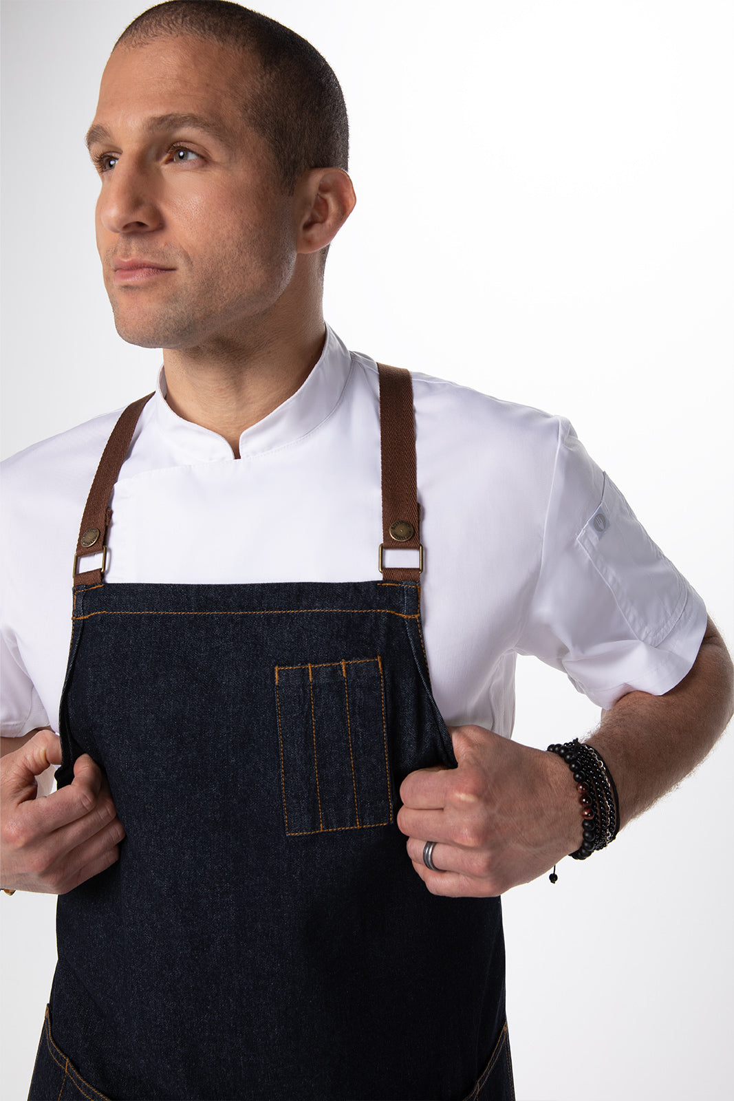 Chef Works Memphis Denim Cross Back Apron - Indigo Blue