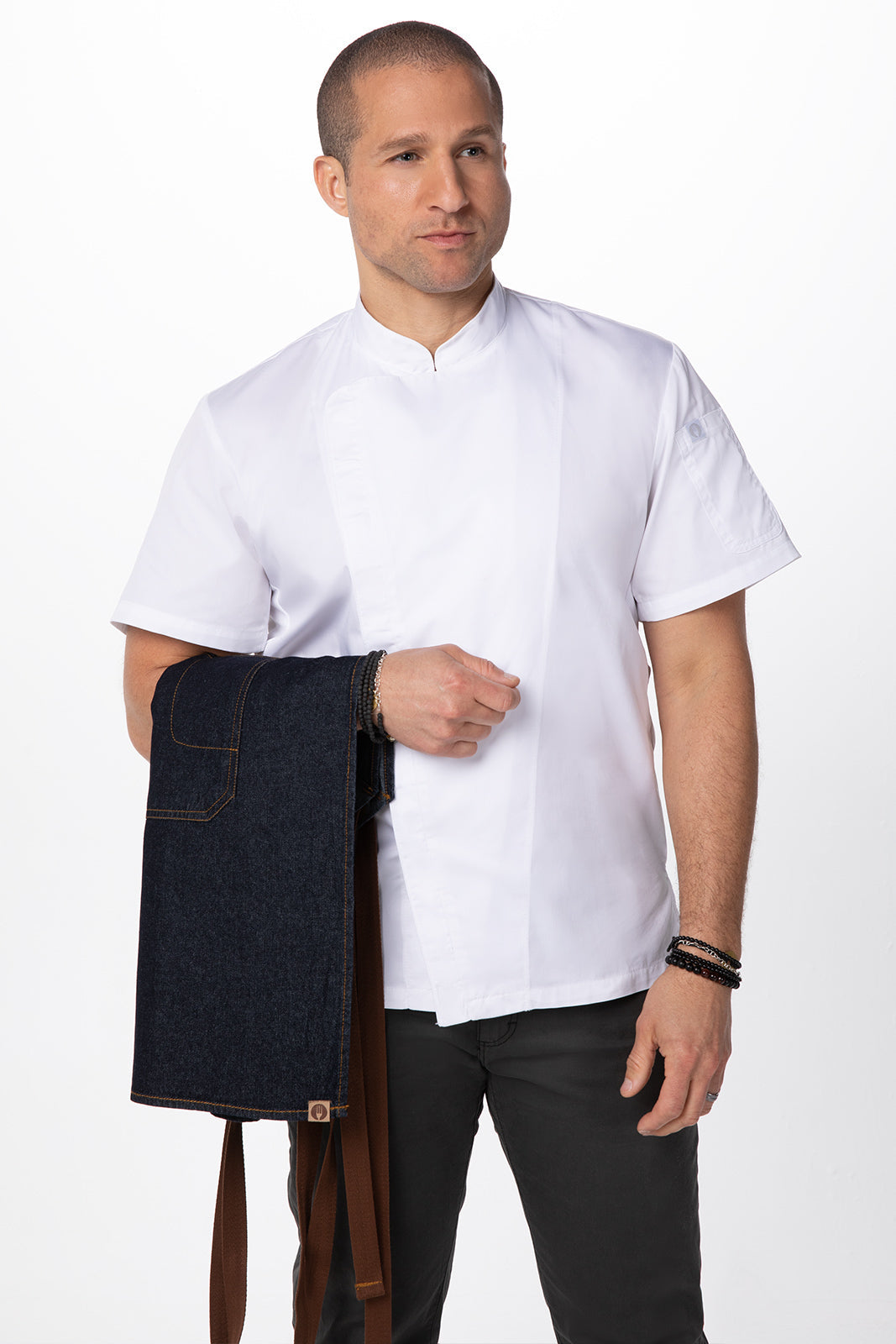 Chef Works Memphis Denim Cross Back Apron - Indigo Blue