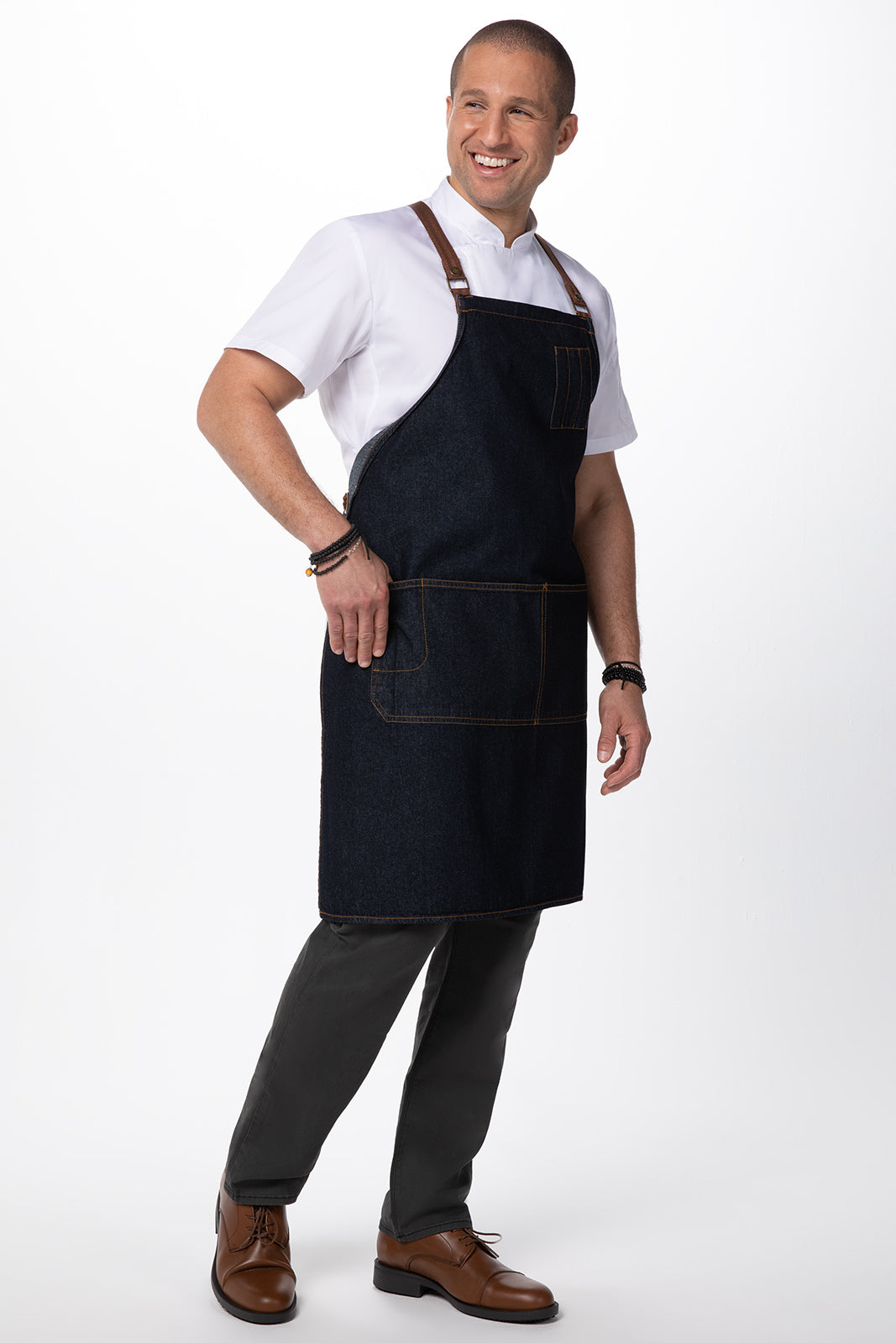 Chef Works Memphis Denim Cross Back Apron - Indigo Blue
