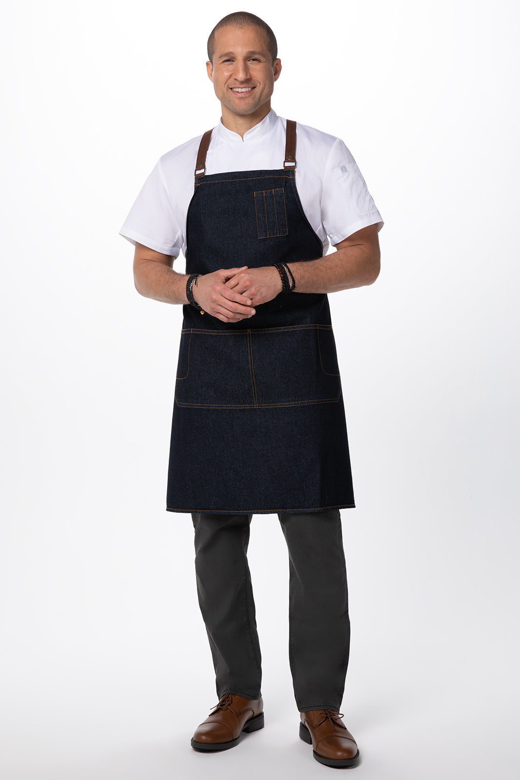 Chef Works Memphis Denim Cross Back Apron - Indigo Blue