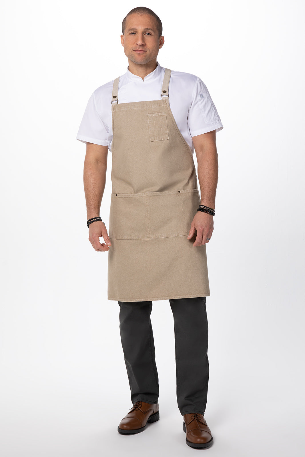 Chef Works Austin Natural Denim Cross Back Apron - Natural