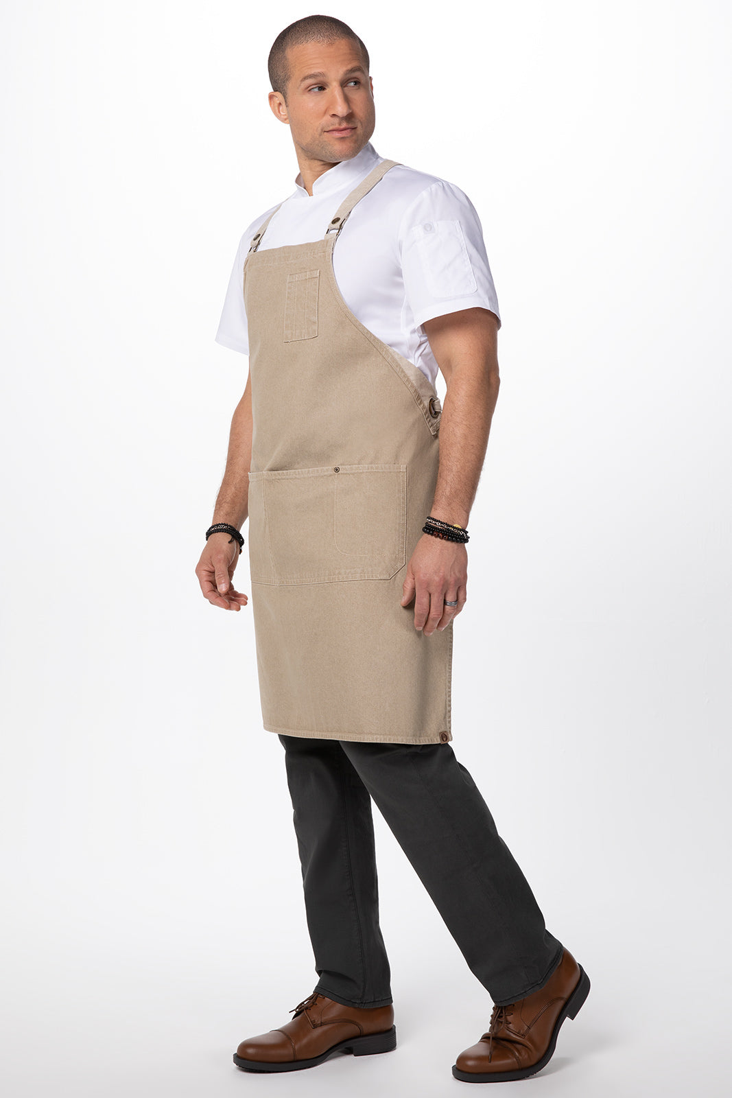 Chef Works Austin Natural Denim Cross Back Apron - Natural