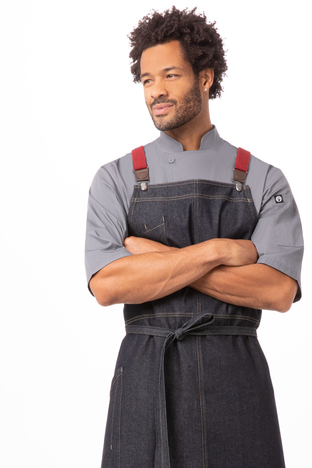 Chef Works Berkeley Chefs Bib Apron - Indigo Blue