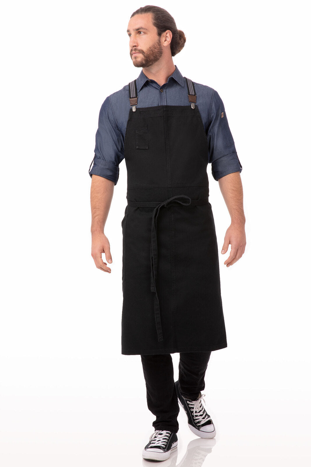 Chef Works Berkeley Chefs Bib Apron - Jet Black
