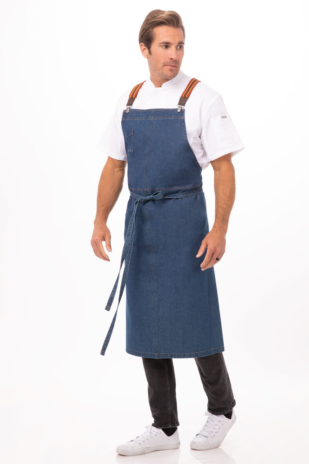 Chef Works Berkeley Chefs Bib Apron - Medium Blue