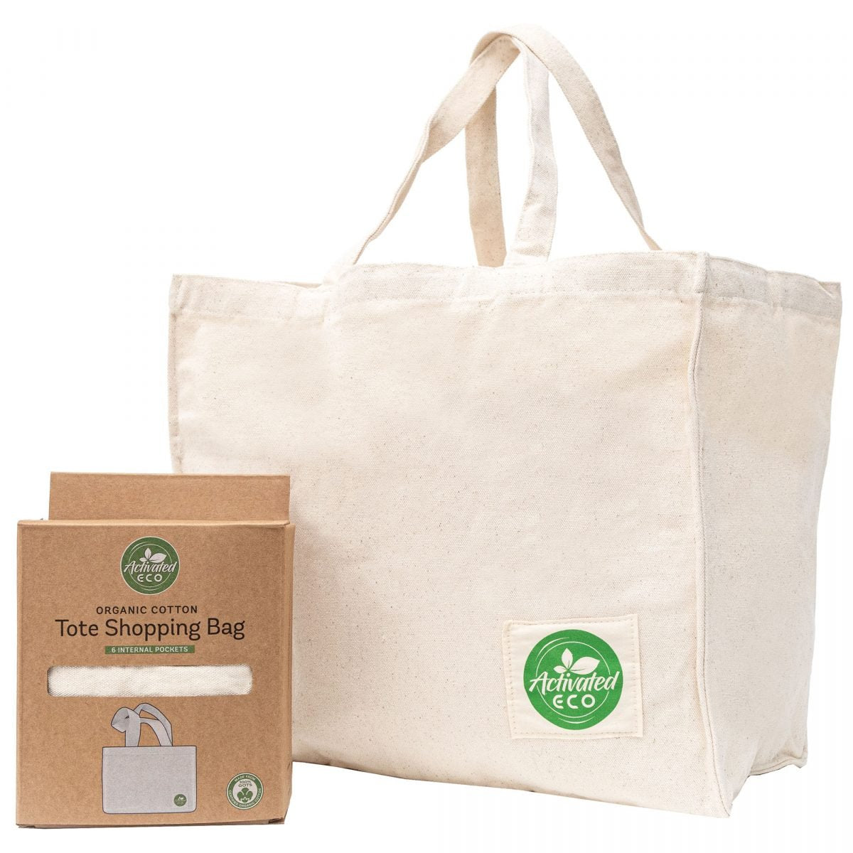Activated Eco Organic Cotton Tote Shopping Bag