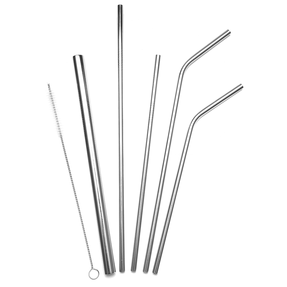 Activated Eco Stainless Steel Straw Set - Silver