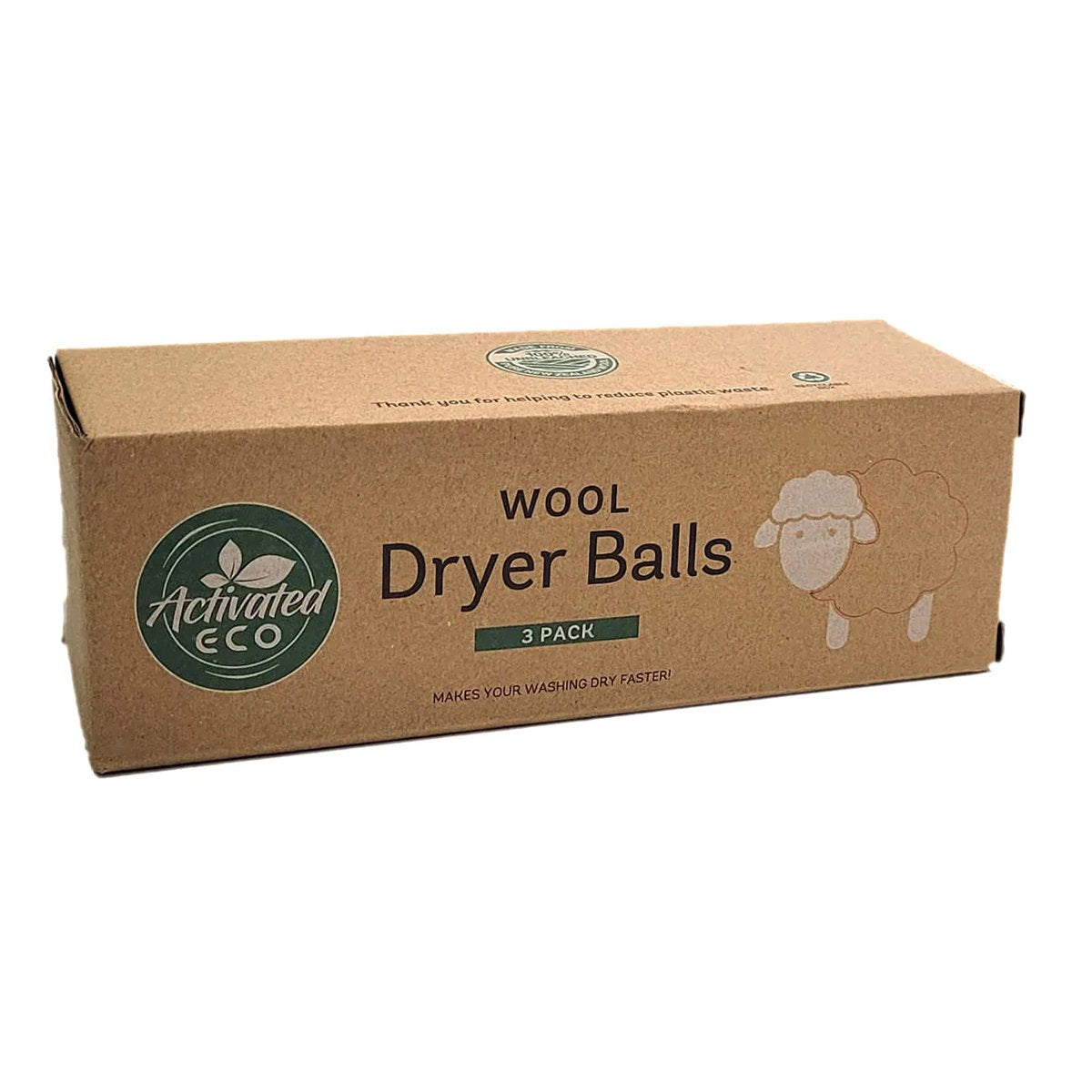 Activated Eco Wool Dryer Balls 3 Pack