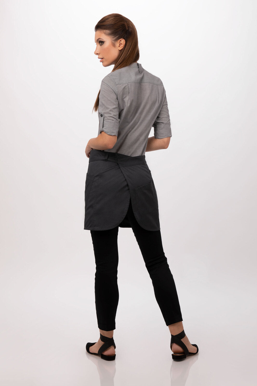 Chef Works Largo Half Bistro Apron - Charcoal