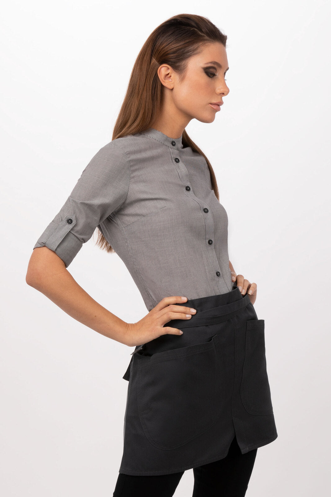 Chef Works Largo Half Bistro Apron - Charcoal