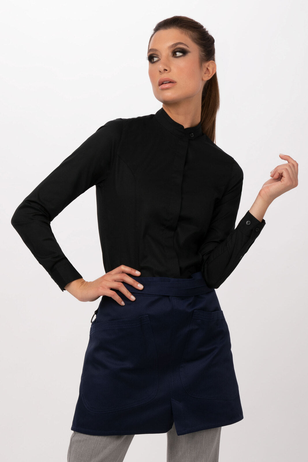 Chef Works Largo Half Bistro Apron - Dark Navy