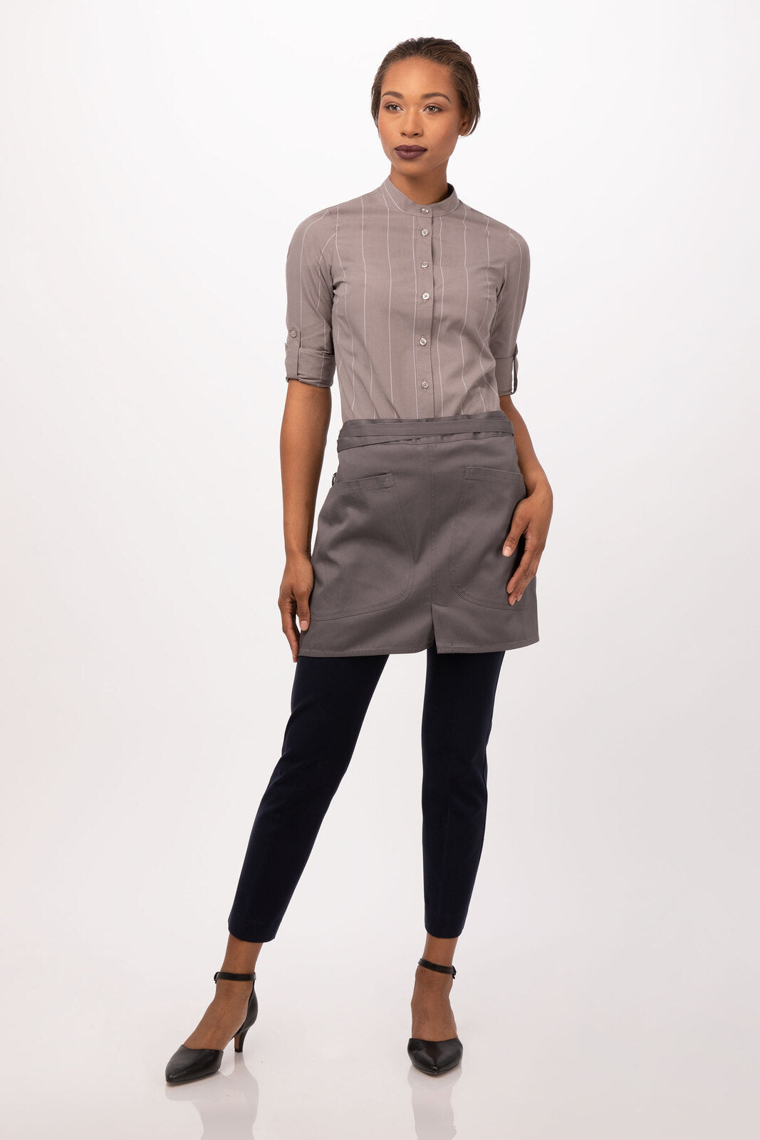 Chef Works Largo Half Bistro Apron - Mushroom