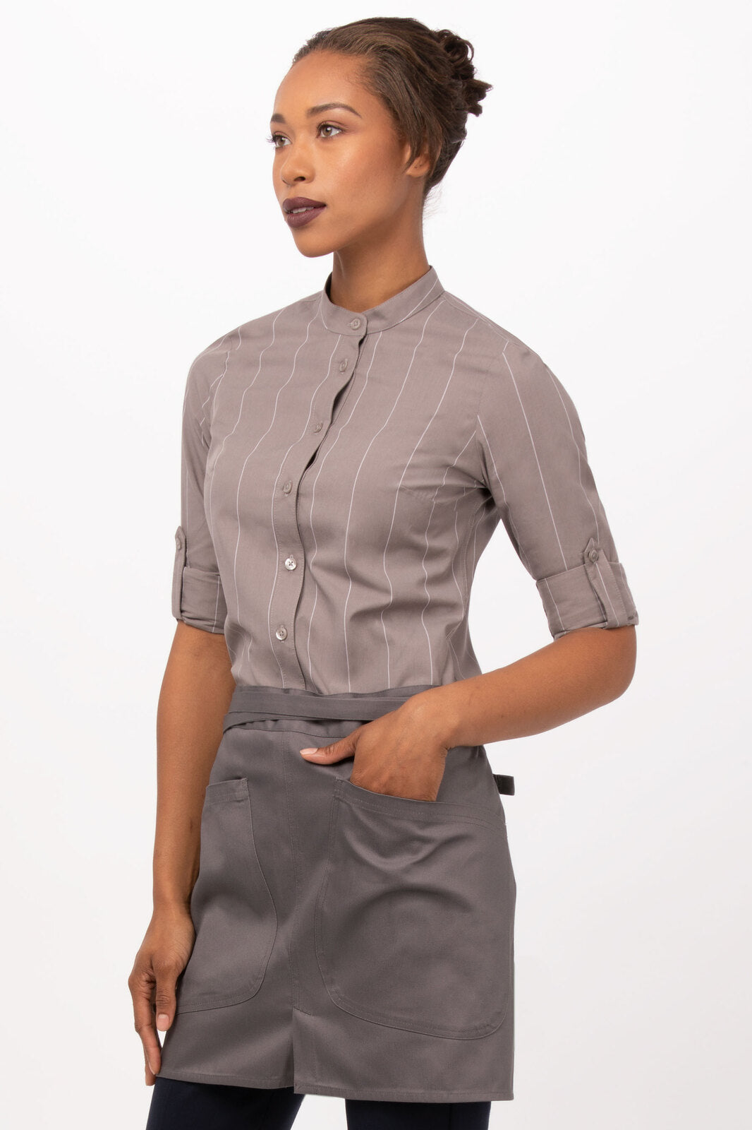 Chef Works Largo Half Bistro Apron - Mushroom