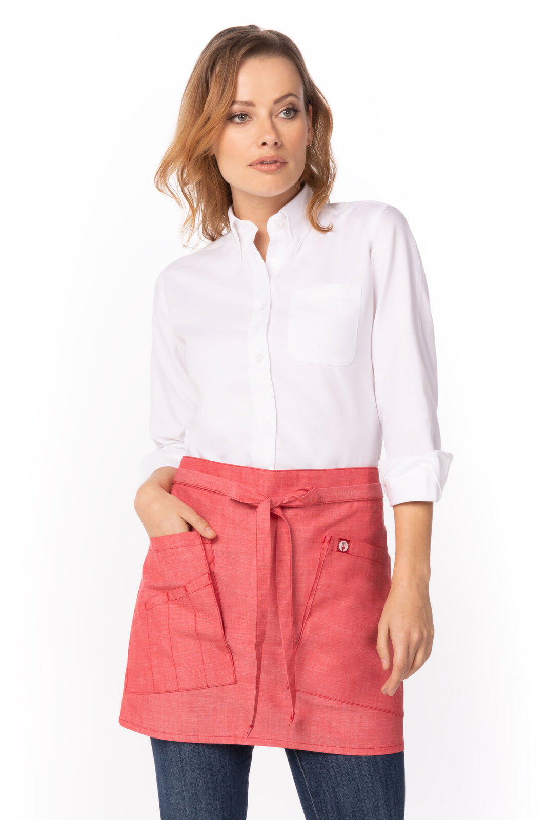 Chef Works Medford Half Bistro Apron - Coral