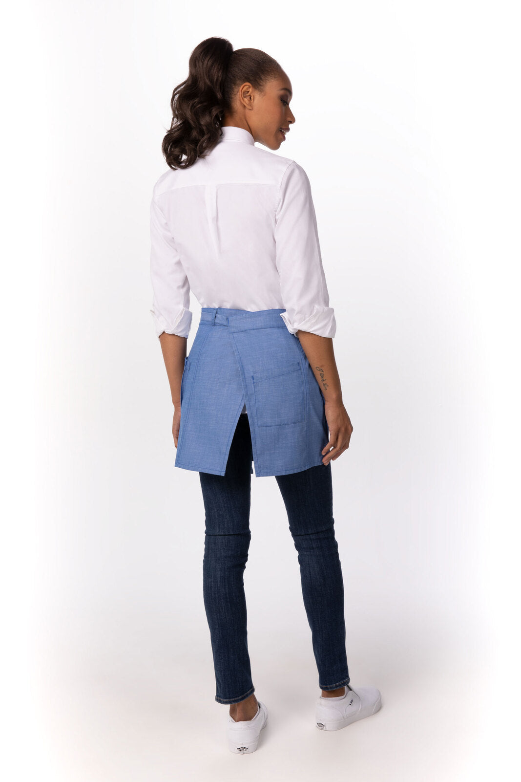 Chef Works Medford Half Bistro Apron - French Blue