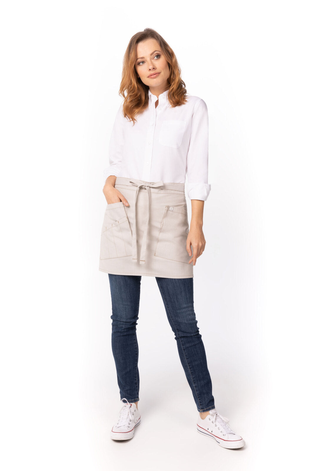 Chef Works Medford Half Bistro Apron - Natural