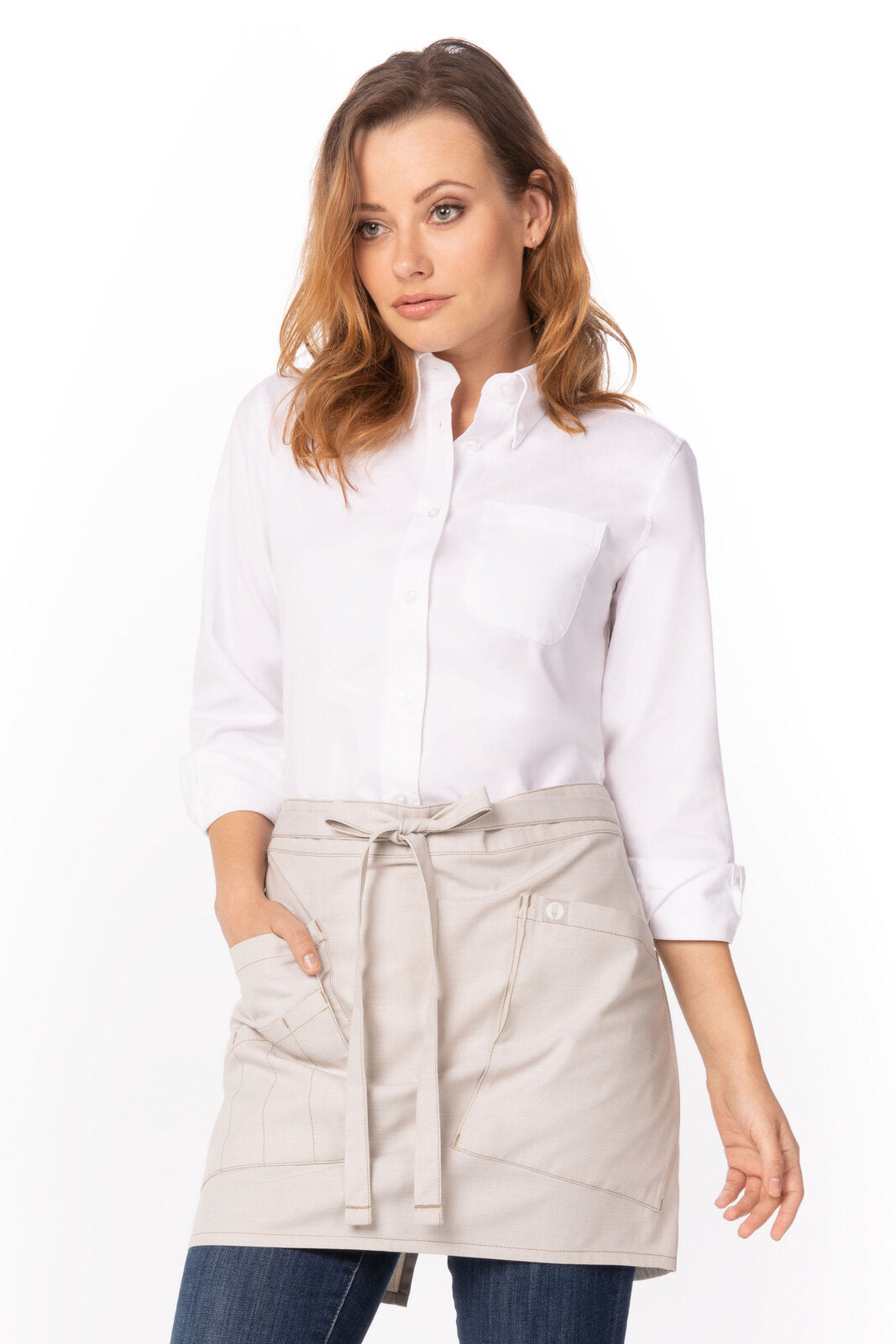 Chef Works Medford Half Bistro Apron - Natural