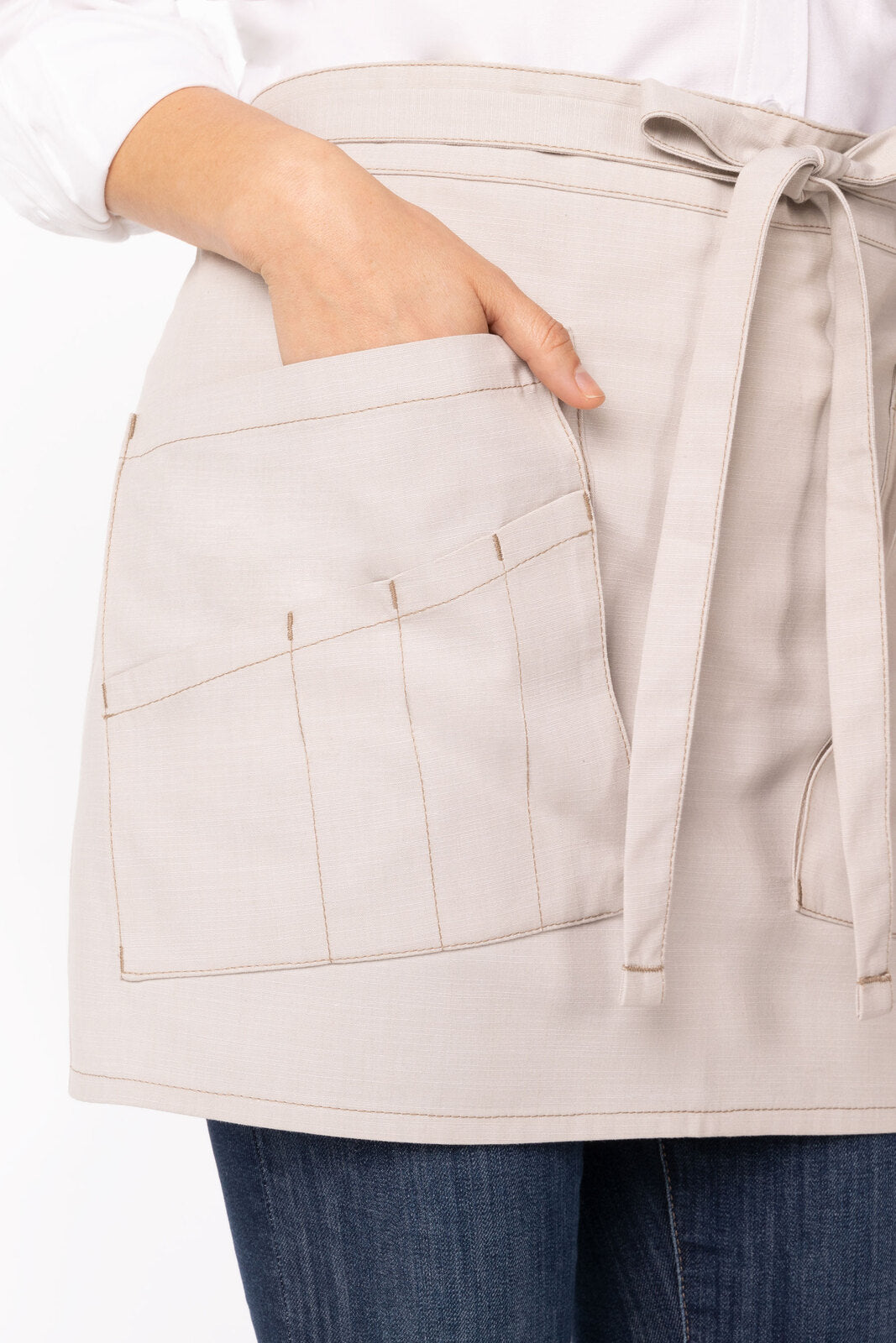 Chef Works Medford Half Bistro Apron - Natural