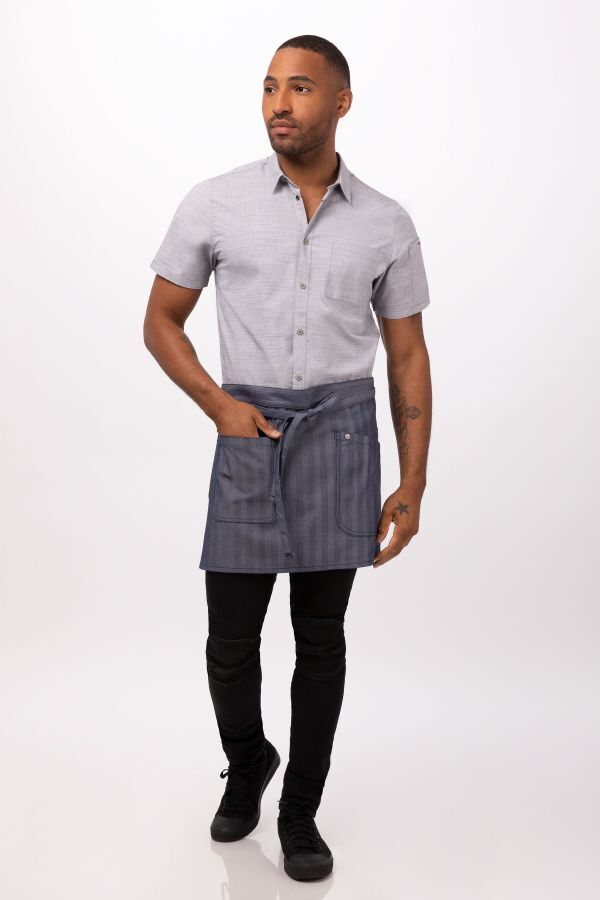 Chef Works Seattle Half Bistro Apron - Blue