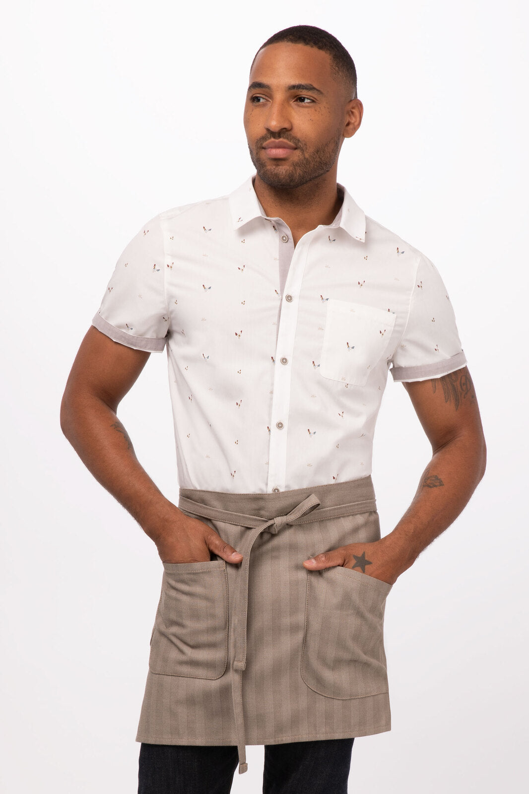 Chef Works Seattle Half Bistro Apron - Taupe