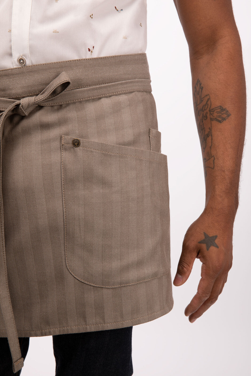 Chef Works Seattle Half Bistro Apron - Taupe