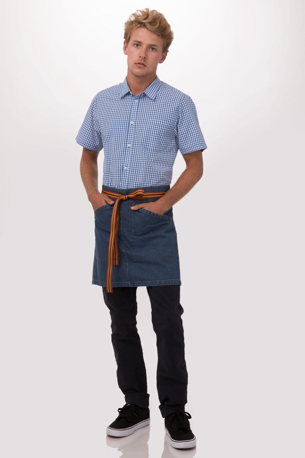 Chef Works Berkeley Half Bistro Apron - Medium Blue