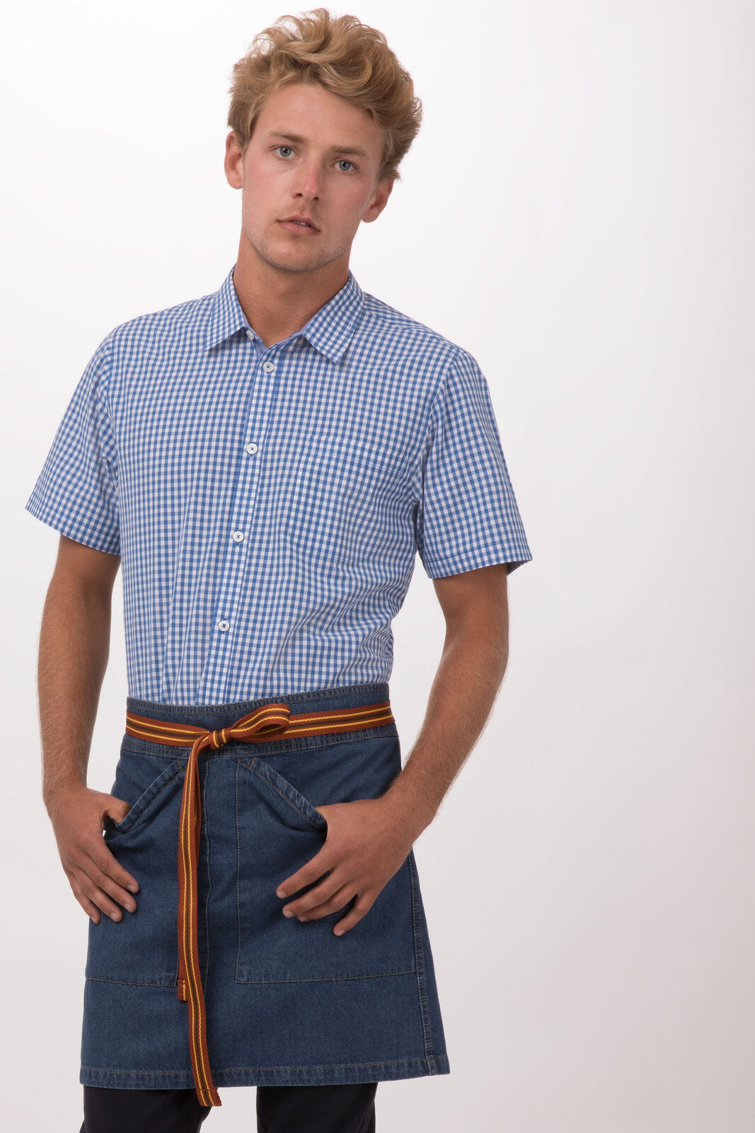 Chef Works Berkeley Half Bistro Apron - Medium Blue