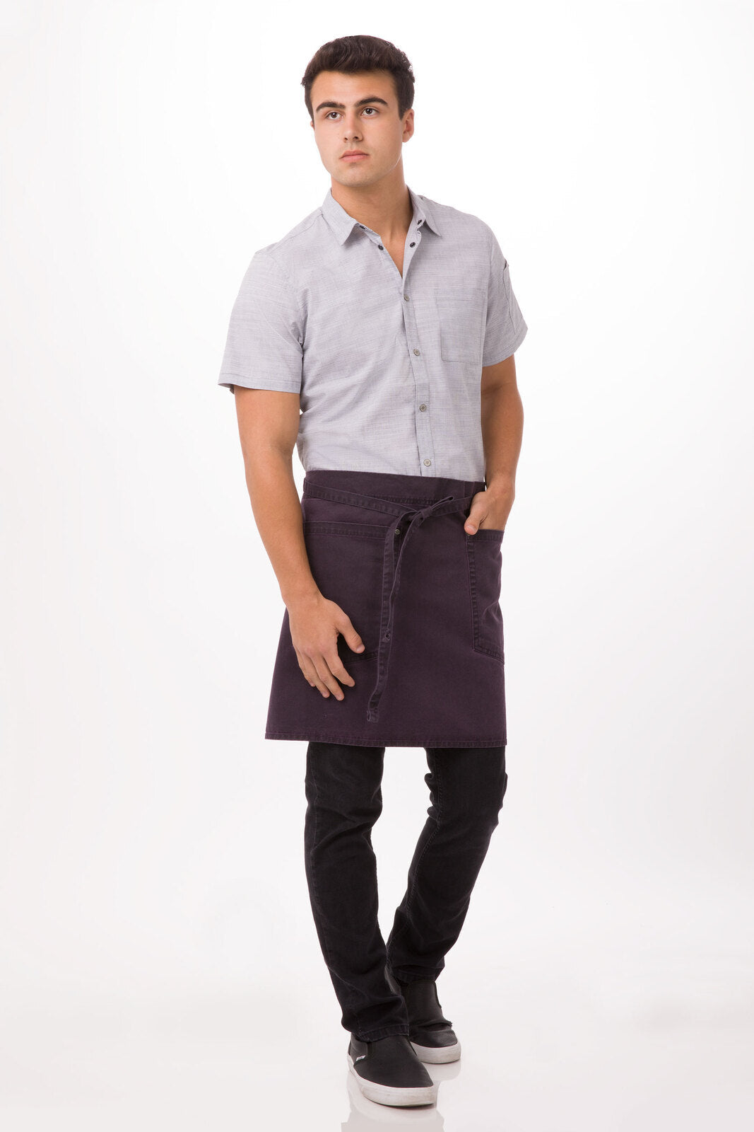 Chef Works Dorset Half Bistro Apron - Eggplant