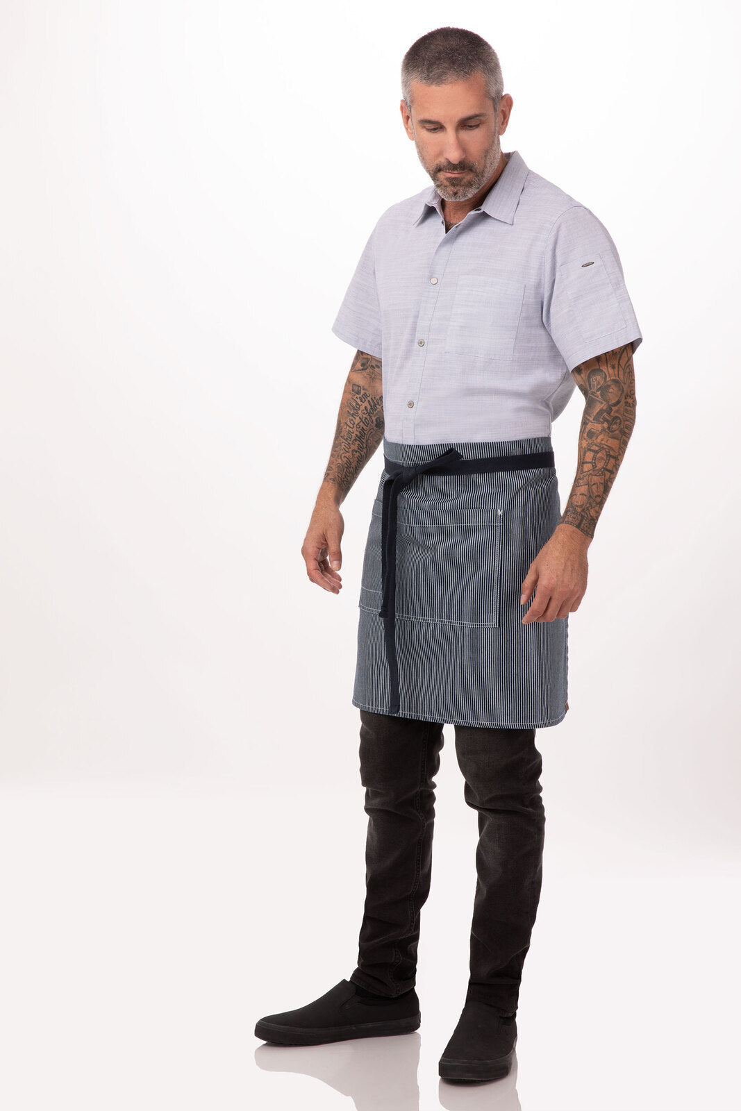Chef Works Portland Half Bistro Apron - Indigo Blue
