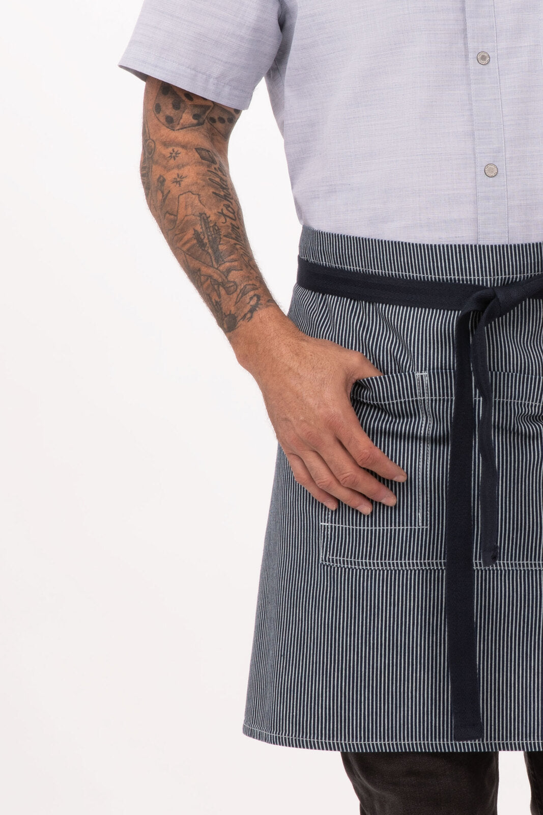 Chef Works Portland Half Bistro Apron - Indigo Blue