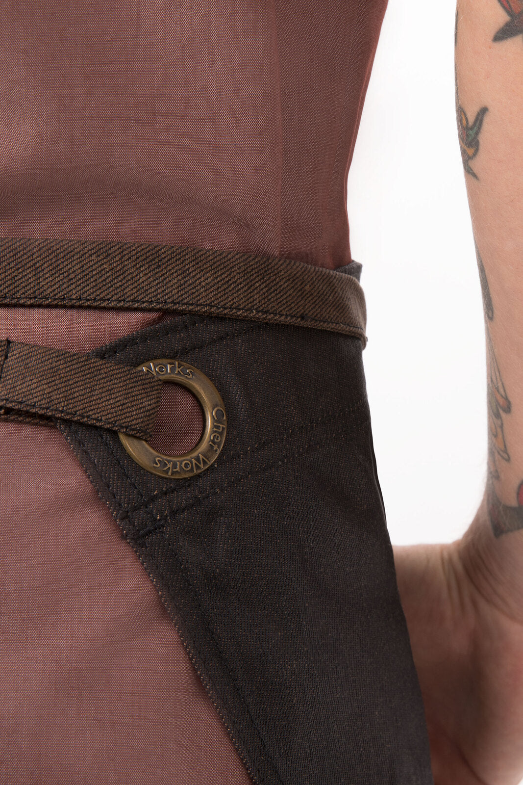 Chef Works Boulder Half Bistro Apron - Brown Black