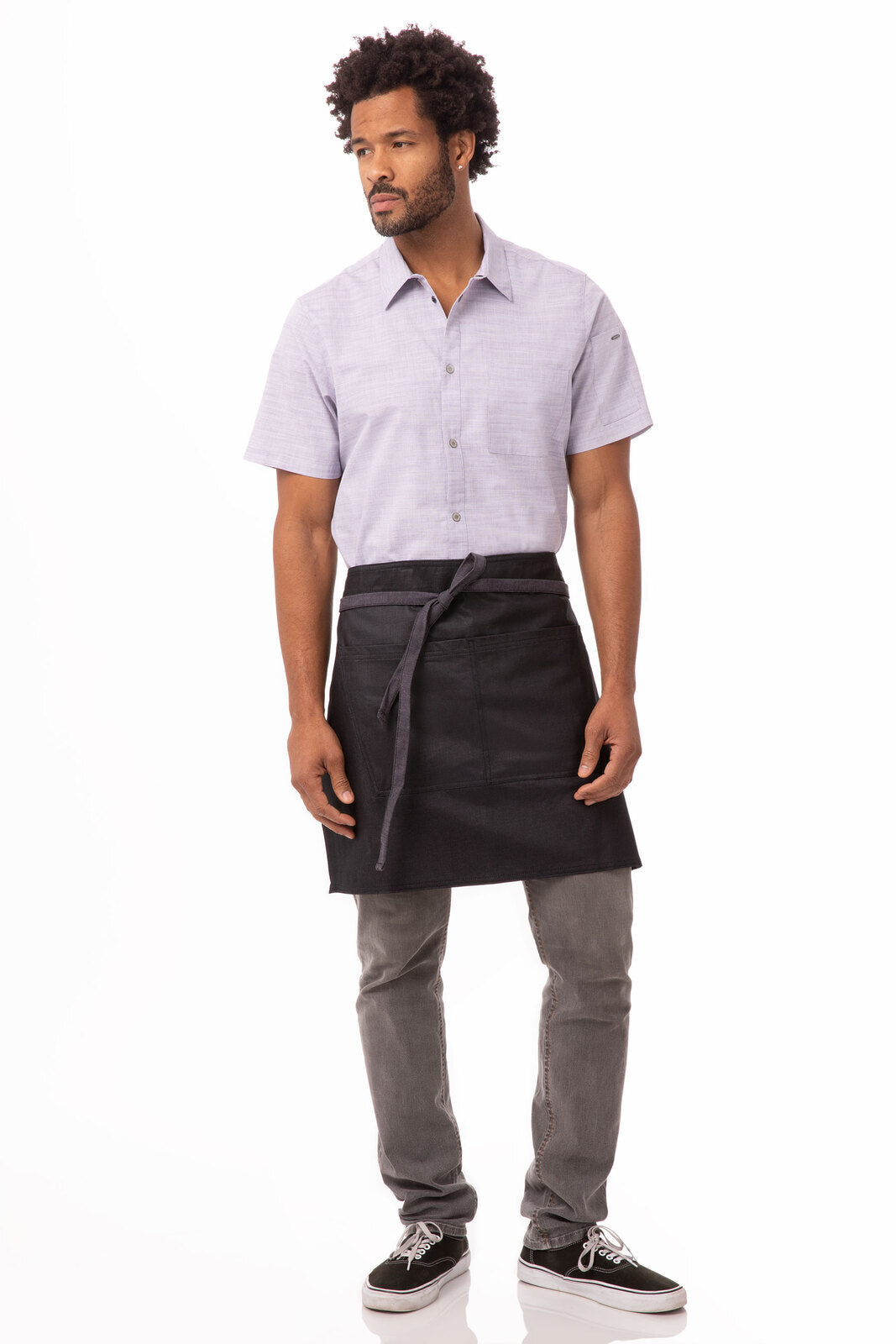 Chef Works Boulder Half Bistro Apron - Purple Black