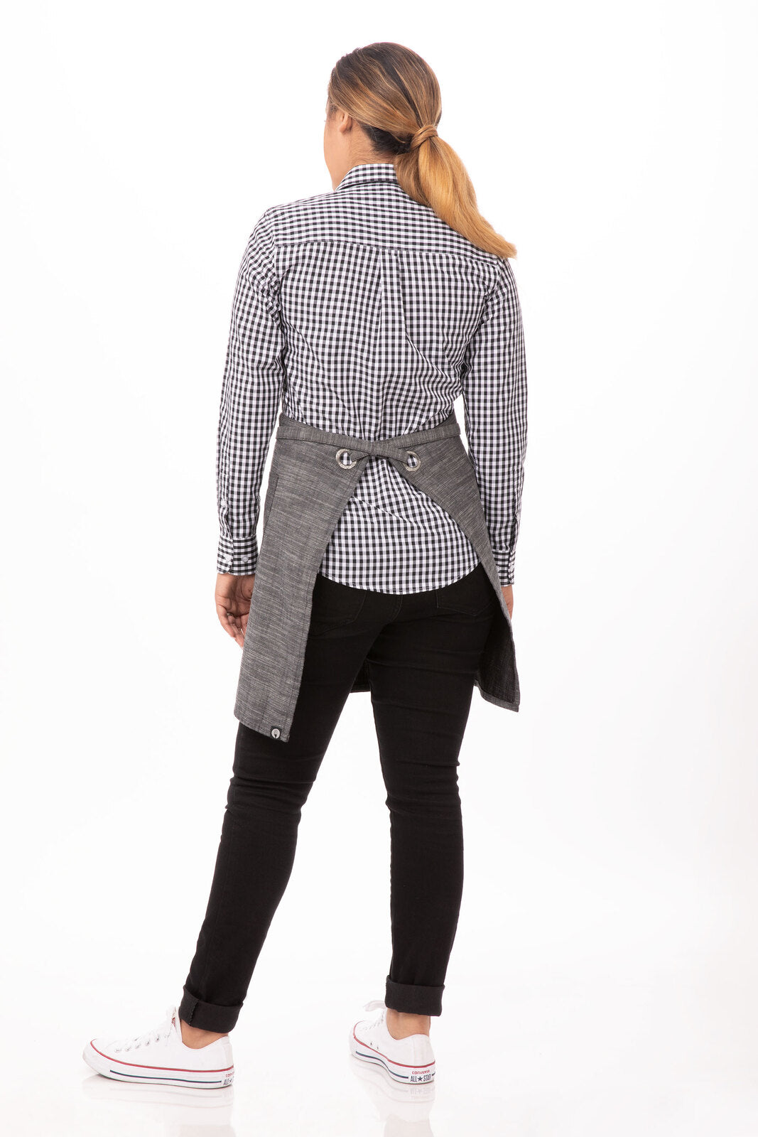 Chef Works Corvallis Half Bistro Apron - Black Steel Grey